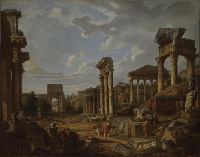 Giovanni Paolo Panini A Capriccio of the Roman Forum